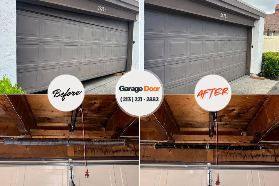 Before and after: garage door repair Hiawatha, IA